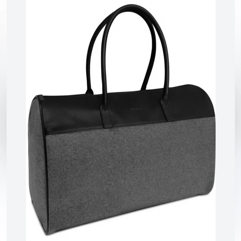 Hugo Boss Black and Gray Duffel/Weekender/Travel Bag